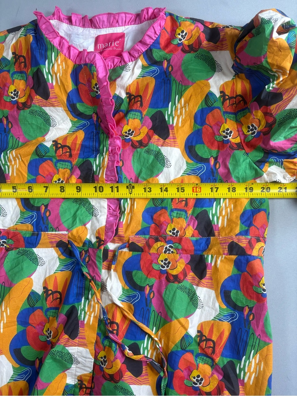 Marie by Victoria Dunn  Maxi Button Down Print Puff Sleeve Dress NWT Size 2XL - Picture 6 of 9